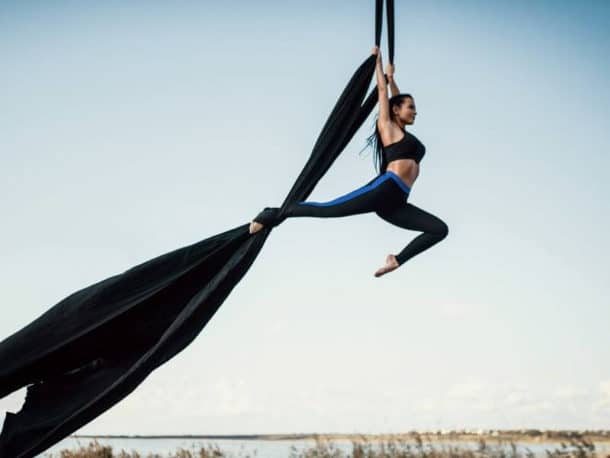 A Beautiful Outdoor Aerial Silks Photoshoot Example - Aerial Yoga Zone